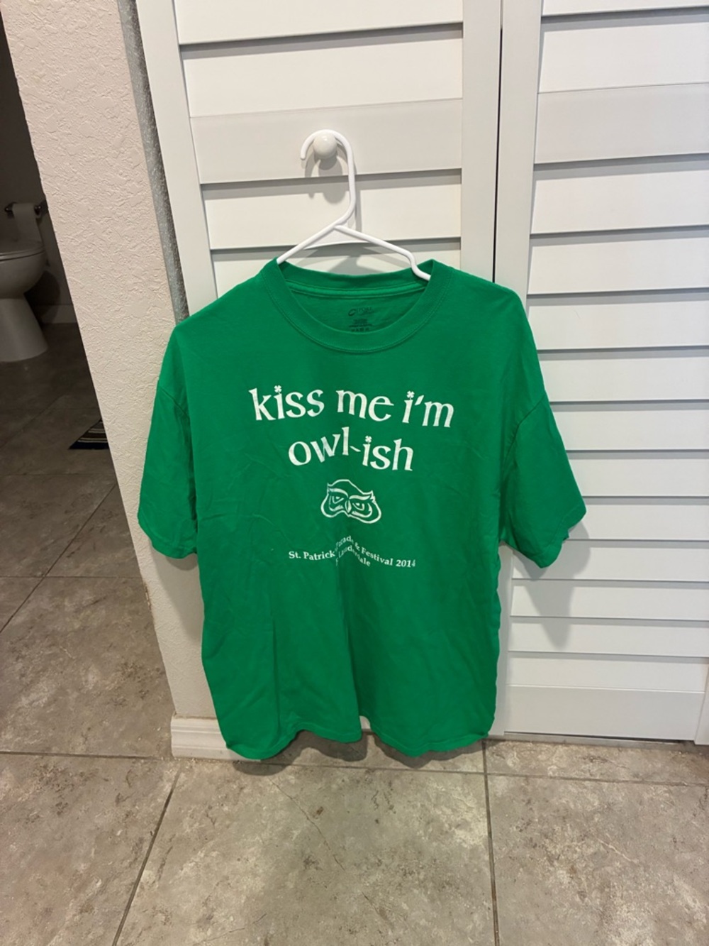 Kids Green 'Kiss Me I'm Owl-ish' Short Sleeve Tee